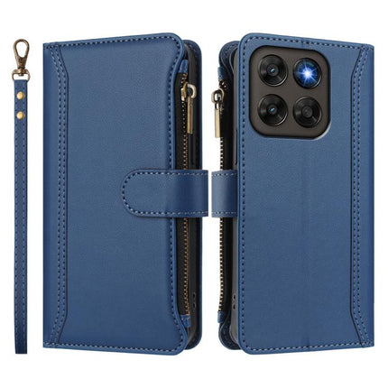 Magnetic Closure 9 Card Slots Zipper Leather Case with Hand Strap, For Motorola Moto G Max/G87/G77/G67 5G, For Motorola Moto X70 Air Pro 5G, For Motorola Moto G17 4G/G17 Power 4G, For Motorola Moto G67 Power 5G Global