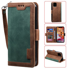 Funda de cuero con tapa horizontal con empalme retro, ranuras para tarjetas, soporte y billetera, para iPhone 12 mini, para iPhone 12/12 Pro, para iPhone 12 Pro Max