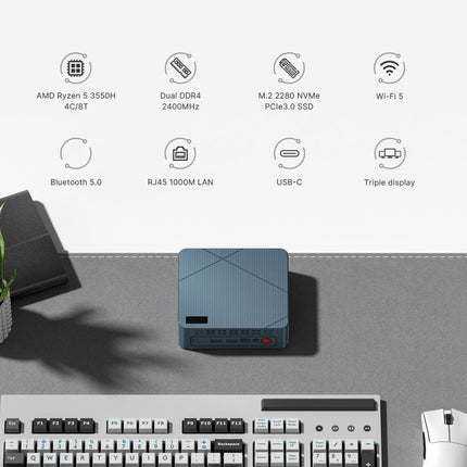 GXMO GN7 Windows 11 Mini PC, AMD Ryzen 5 3550H 4-Core Processor