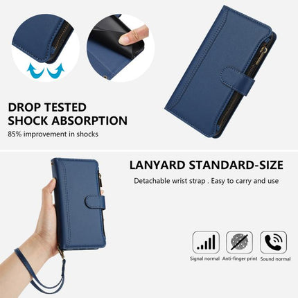 Magnetic Closure 9 Card Slots Zipper Leather Case with Hand Strap, For iPhone 13 mini, For iPhone 12 / 12 Pro, For iPhone 12 Pro Max, For iPhone 12 mini