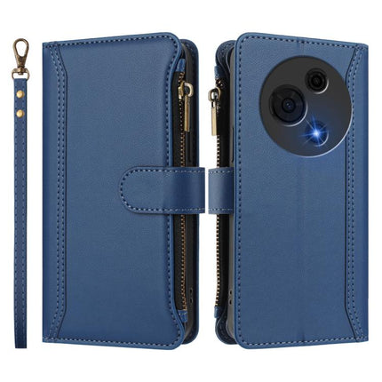 Magnetic Closure 9 Card Slots Zipper Leather Case with Hand Strap, For TCL 60 NxtPaper, For TCL 605 / 60 SE, For TCL 60R 5G, For TCL 503