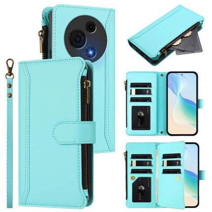 Magnetic Closure 9 Card Slots Zipper Leather Case with Hand Strap, For TCL 60 NxtPaper, For TCL 605 / 60 SE, For TCL 60R 5G, For TCL 503