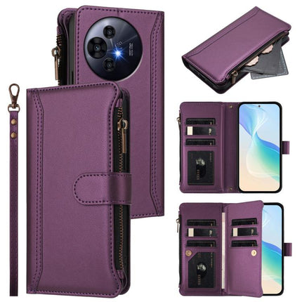 Magnetic Closure 9 Card Slots Zipper Leather Case with Hand Strap, For TCL 40 XL / 40 T, For TCL 50 LE 5G / K23 / K24, For TCL 50 Pro NxtPaper / P10, For TCL 405 / 406 / 406S / 480