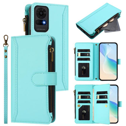 Magnetic Closure 9 Card Slots Zipper Leather Case with Hand Strap, For TCL 40 XL / 40 T, For TCL 50 LE 5G / K23 / K24, For TCL 50 Pro NxtPaper / P10, For TCL 405 / 406 / 406S / 480