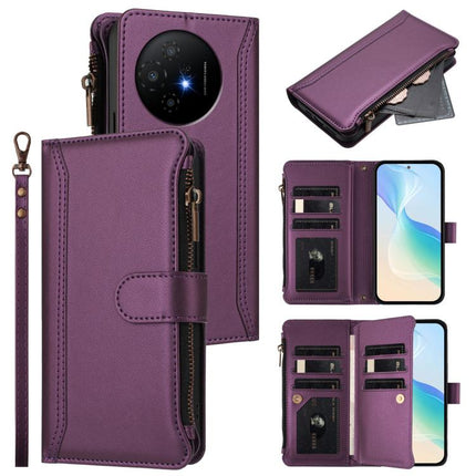 Magnetic Closure 9 Card Slots Zipper Leather Case with Hand Strap, For TCL 50 5G / 50 XE NxtPaper 5G, For TCL 50 XL / 50 XL NxtPaper 5G, For TCL 201, For TCL 50 XE