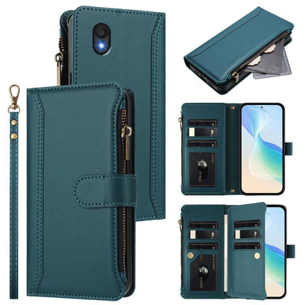 Magnetic Closure 9 Card Slots Zipper Leather Case with Hand Strap, For TCL 50 5G / 50 XE NxtPaper 5G, For TCL 50 XL / 50 XL NxtPaper 5G, For TCL 201, For TCL 50 XE