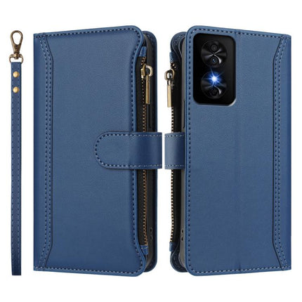 Magnetic Closure 9 Card Slots Zipper Leather Case with Hand Strap, For TCL 50 SE / 40 NxtPaper 4G, For TCL 501, For TCL 505, For TCL 502