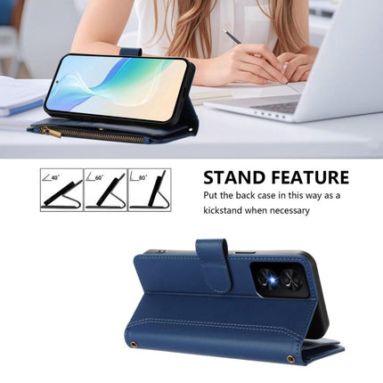 Magnetic Closure 9 Card Slots Zipper Leather Case with Hand Strap, For TCL 50 SE / 40 NxtPaper 4G, For TCL 501, For TCL 505, For TCL 502