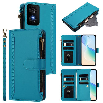 Magnetic Closure 9 Card Slots Zipper Leather Case with Hand Strap, For TCL 50 SE / 40 NxtPaper 4G, For TCL 501, For TCL 505, For TCL 502