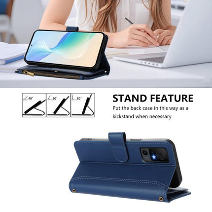 Magnetic Closure 9 Card Slots Zipper Leather Case with Hand Strap, For TCL 40 XL / 40 T, For TCL 50 LE 5G / K23 / K24, For TCL 50 Pro NxtPaper / P10, For TCL 405 / 406 / 406S / 480
