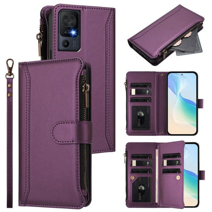 Magnetic Closure 9 Card Slots Zipper Leather Case with Hand Strap, For TCL 40 SE, For TCL 403, For TCL 40 R 5G, For TCL 30XL 2022