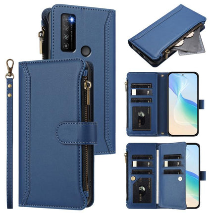 Magnetic Closure 9 Card Slots Zipper Leather Case with Hand Strap, For TCL 40 SE, For TCL 403, For TCL 40 R 5G, For TCL 30XL 2022