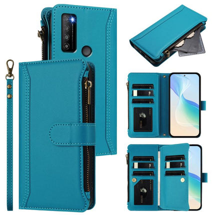 Magnetic Closure 9 Card Slots Zipper Leather Case with Hand Strap, For TCL 40 SE, For TCL 403, For TCL 40 R 5G, For TCL 30XL 2022