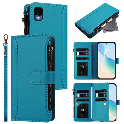 Magnetic Closure 9 Card Slots Zipper Leather Case with Hand Strap, For TCL K70 Power 4G / K70 4G, For TCL Nxtpaper 70 Pro 5G, For TCL K32 5G / K33 5G, For TCL 30Z / 30 LE