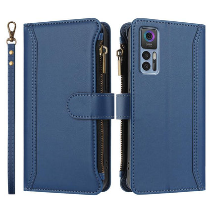 Magnetic Closure 9 Card Slots Zipper Leather Case with Hand Strap, For TCL 30 4G / 5G / 30+, For TCL 30 XE 5G / 30 V 5G