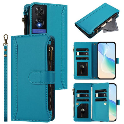 Magnetic Closure 9 Card Slots Zipper Leather Case with Hand Strap, For TCL 50 SE / 40 NxtPaper 4G, For TCL 501, For TCL 505, For TCL 502