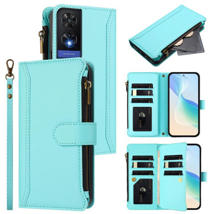 Magnetic Closure 9 Card Slots Zipper Leather Case with Hand Strap, For TCL 50 SE / 40 NxtPaper 4G, For TCL 501, For TCL 505, For TCL 502