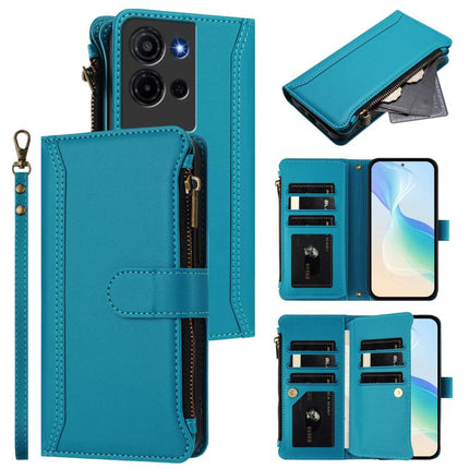 Magnetic Closure 9 Card Slots Zipper Leather Case with Hand Strap, For TCL K70 Power 4G / K70 4G, For TCL Nxtpaper 70 Pro 5G, For TCL K32 5G / K33 5G, For TCL 30Z / 30 LE