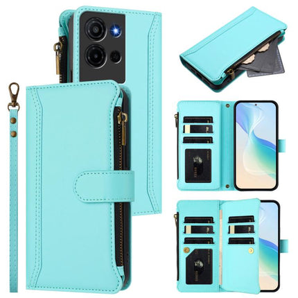 Magnetic Closure 9 Card Slots Zipper Leather Case with Hand Strap, For TCL K70 Power 4G / K70 4G, For TCL Nxtpaper 70 Pro 5G, For TCL K32 5G / K33 5G, For TCL 30Z / 30 LE