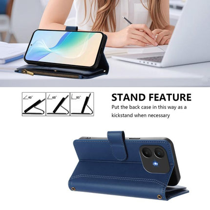 Magnetic Closure 9 Card Slots Zipper Leather Case with Hand Strap, For TCL K70 Power 4G / K70 4G, For TCL Nxtpaper 70 Pro 5G, For TCL K32 5G / K33 5G, For TCL 30Z / 30 LE