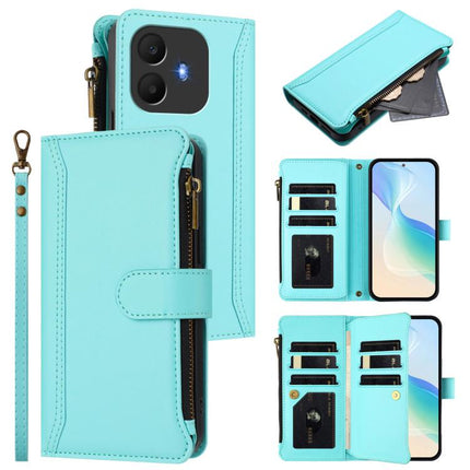 Magnetic Closure 9 Card Slots Zipper Leather Case with Hand Strap, For TCL K70 Power 4G / K70 4G, For TCL Nxtpaper 70 Pro 5G, For TCL K32 5G / K33 5G, For TCL 30Z / 30 LE
