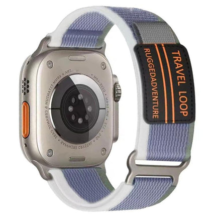 xDfind Double Section Metal Buckle Loop Nylon Braided Watch Band, For Apple Watch 46mm / 49mm / 45mm / 44mm, For Apple Watch 42mm / 41mm / 40mm / 38mm