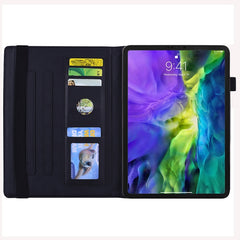 Funda de piel con tapa horizontal con relieve de textura de becerro, soporte, ranuras para tarjetas y marco de fotos, para iPad Air 11 2024 / Air 2022 / 2020 10.9, para Samsung Galaxy Tab A7 10.4 (2020), para Samsung Galaxy Tab S8 / Galaxy Tab S7