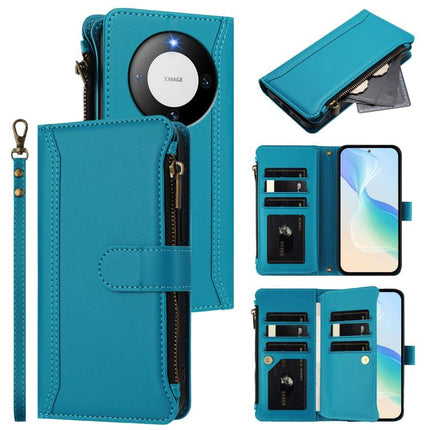 Magnetic Closure 9 Card Slots Zipper Leather Case with Hand Strap, For Huawei Pura 70, For Huawei Mate 60 Pro / 60 Pro+, For Huawei Mate 60, For Huawei P60 Art
