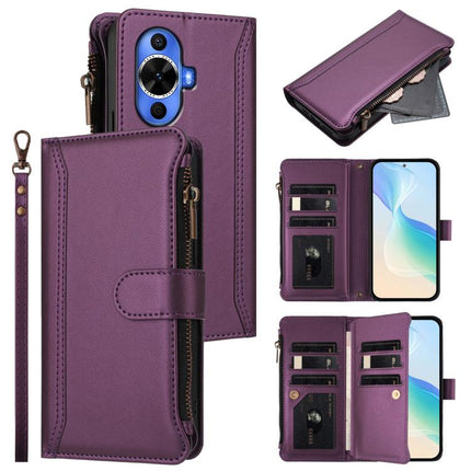 Magnetic Closure 9 Card Slots Zipper Leather Case with Hand Strap, For Huawei nova 13 / nova 12, For Huawei Pura 70 Pro 5G / 70 Pro+ 5G, For Huawei nova 12i 4G Global, For Huawei nova 12s 4G Global