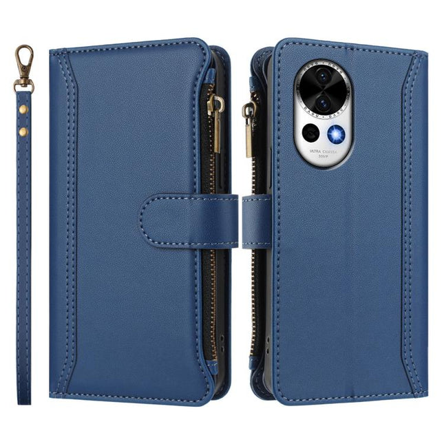 Magnetic Closure 9 Card Slots Zipper Leather Case with Hand Strap, For Huawei nova 13 / nova 12, For Huawei Pura 70 Pro 5G / 70 Pro+ 5G, For Huawei nova 12i 4G Global, For Huawei nova 12s 4G Global