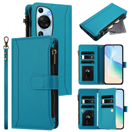 Magnetic Closure 9 Card Slots Zipper Leather Case with Hand Strap, For Huawei Pura 70, For Huawei Mate 60 Pro / 60 Pro+, For Huawei Mate 60, For Huawei P60 Art