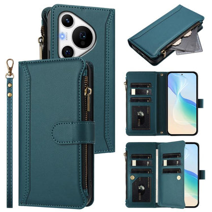 Magnetic Closure 9 Card Slots Zipper Leather Case with Hand Strap, For Huawei nova 13 / nova 12, For Huawei Pura 70 Pro 5G / 70 Pro+ 5G, For Huawei nova 12i 4G Global, For Huawei nova 12s 4G Global