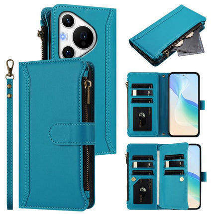 Magnetic Closure 9 Card Slots Zipper Leather Case with Hand Strap, For Huawei nova 13 / nova 12, For Huawei Pura 70 Pro 5G / 70 Pro+ 5G, For Huawei nova 12i 4G Global, For Huawei nova 12s 4G Global