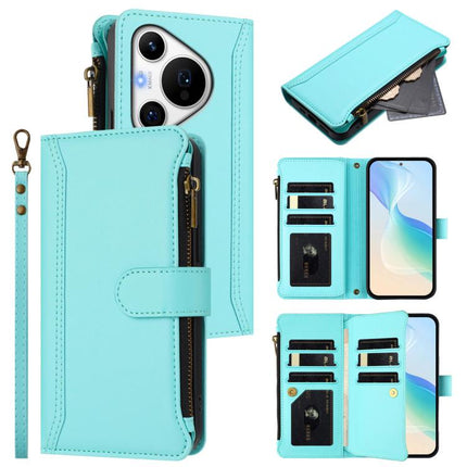 Magnetic Closure 9 Card Slots Zipper Leather Case with Hand Strap, For Huawei nova 13 / nova 12, For Huawei Pura 70 Pro 5G / 70 Pro+ 5G, For Huawei nova 12i 4G Global, For Huawei nova 12s 4G Global