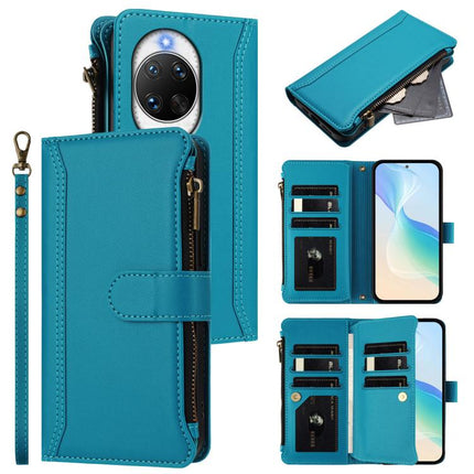Magnetic Closure 9 Card Slots Zipper Leather Case with Hand Strap, For Huawei Mate 70 Air 5G, For Huawei Enjoy 80s 4G, For Huawei nova 14 Ultra, For Huawei nova 14 Pro