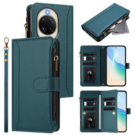 Magnetic Closure 9 Card Slots Zipper Leather Case with Hand Strap, For Huawei nova 14, For Huawei nova 16, For Huawei Pura 90 Pro Max 5G, For Huawei Pura 90 Pro 5G