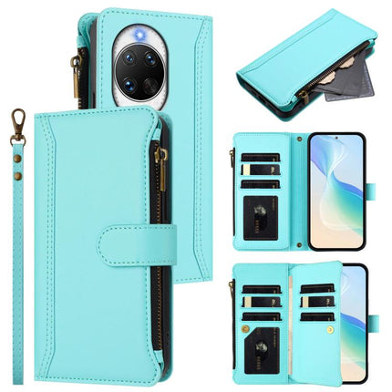 Magnetic Closure 9 Card Slots Zipper Leather Case with Hand Strap, For Huawei Mate 70 Air 5G, For Huawei Enjoy 80s 4G, For Huawei nova 14 Ultra, For Huawei nova 14 Pro