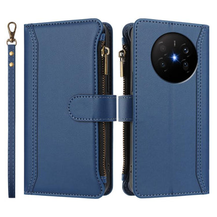 Magnetic Closure 9 Card Slots Zipper Leather Case with Hand Strap, For Huawei Mate 70 Air 5G, For Huawei Enjoy 80s 4G, For Huawei nova 14 Ultra, For Huawei nova 14 Pro
