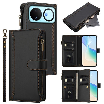 Magnetic Closure 9 Card Slots Zipper Leather Case with Hand Strap, For Huawei nova 14, For Huawei nova 16, For Huawei Pura 90 Pro Max 5G, For Huawei Pura 90 Pro 5G
