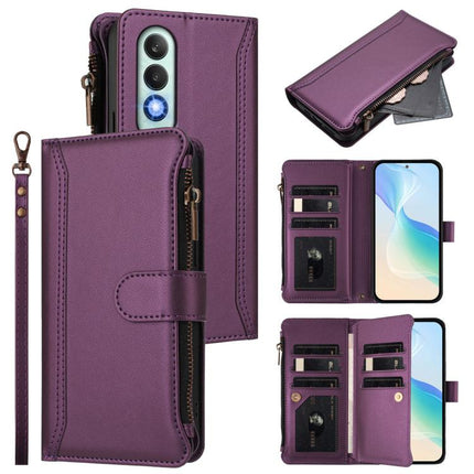 Magnetic Closure 9 Card Slots Zipper Leather Case with Hand Strap, For OnePlus Nord 4 5G Global, For OnePlus Nord CE4 Lite 5G Global, For OnePlus Nord CE 2 Lite 5G, For OnePlus Nord CE4 5G
