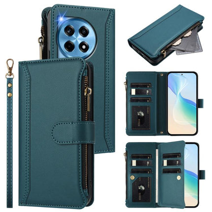 Magnetic Closure 9 Card Slots Zipper Leather Case with Hand Strap, For OnePlus Nord N30 SE 5G, For OnePlus 12R 5G Global, For OnePlus 12 5G Global, For OnePlus Ace 2 Pro 5G