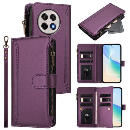 Magnetic Closure 9 Card Slots Zipper Leather Case with Hand Strap, For OnePlus Ace 5 Racing, For OnePlus 13T 5G, For OnePlus 13R / Ace 5 Pro 5G, For OnePlus 13