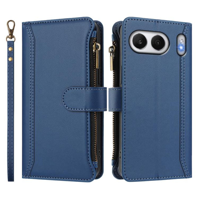 Magnetic Closure 9 Card Slots Zipper Leather Case with Hand Strap, For OnePlus Nord 4 5G Global, For OnePlus Nord CE4 Lite 5G Global, For OnePlus Nord CE 2 Lite 5G, For OnePlus Nord CE4 5G