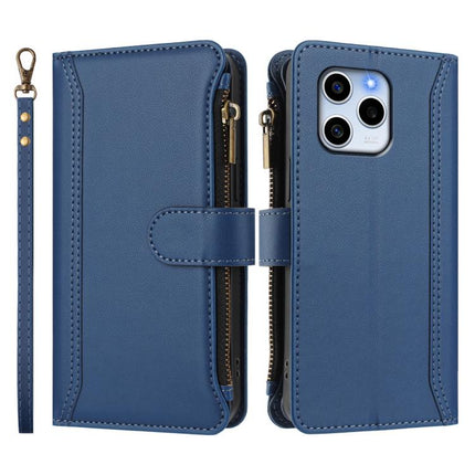 Magnetic Closure 9 Card Slots Zipper Leather Case with Hand Strap, For Honor 60 SE 5G, For Honor 60 Pro 5G, For Honor 60 5G, For Honor 50 SE / Huawei nova 9 SE