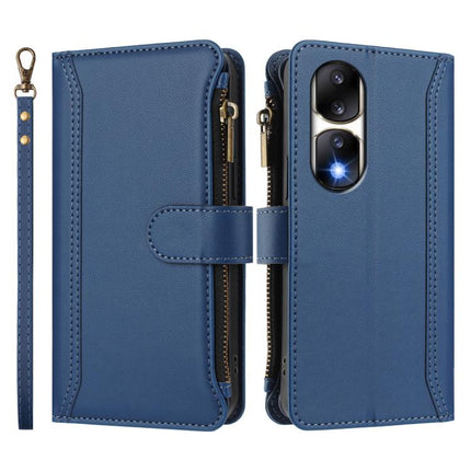 Magnetic Closure 9 Card Slots Zipper Leather Case with Hand Strap, For Honor 90 Pro 5G, For Honor 90 5G, For Honor X7a 4G / Play7T 5G, For Honor Magic5 Pro