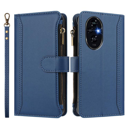 Magnetic Closure 9 Card Slots Zipper Leather Case with Hand Strap, For Honor 200 5G Global, For Honor 200 Pro 5G Global, For Honor Play 50, For Honor 200 Lite 5G Global