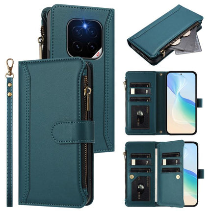 Magnetic Closure 9 Card Slots Zipper Leather Case with Hand Strap, For Honor GT Pro 5G, For Honor X60 GT 5G, For Honor 400 Pro Global 160.8mm, For Honor Power 5G