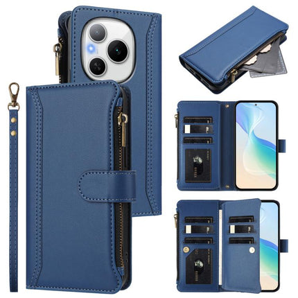 Magnetic Closure 9 Card Slots Zipper Leather Case with Hand Strap, For Honor GT Pro 5G, For Honor X60 GT 5G, For Honor 400 Pro Global 160.8mm, For Honor Power 5G