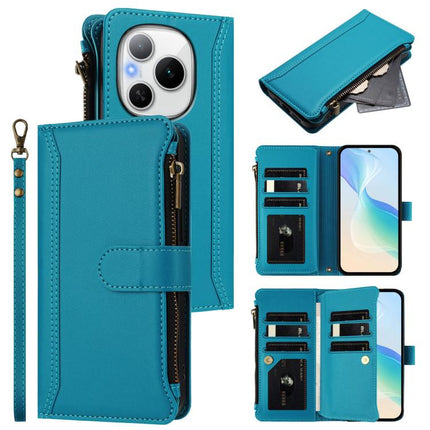 Magnetic Closure 9 Card Slots Zipper Leather Case with Hand Strap, For Honor GT Pro 5G, For Honor X60 GT 5G, For Honor 400 Pro Global 160.8mm, For Honor Power 5G
