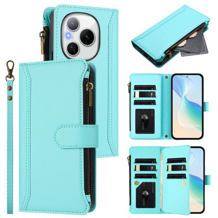 Magnetic Closure 9 Card Slots Zipper Leather Case with Hand Strap, For Honor GT Pro 5G, For Honor X60 GT 5G, For Honor 400 Pro Global 160.8mm, For Honor Power 5G